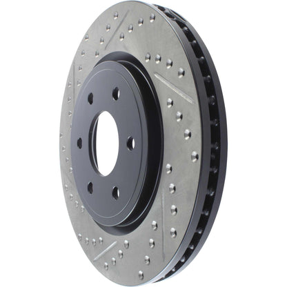 StopTech Sport Drilled/Slotted Brake Rotor; Front Right