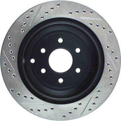 StopTech Sport Drilled/Slotted Brake Rotor; Rear Left