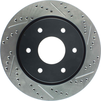 StopTech Sport Drilled/Slotted Brake Rotor; Front Left