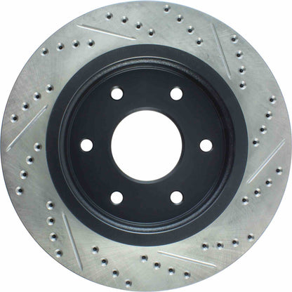 StopTech Sport Drilled/Slotted Brake Rotor; Front Right