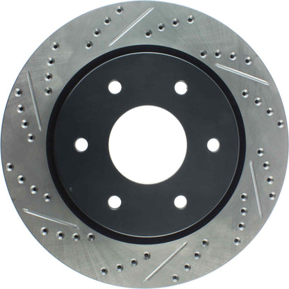 StopTech Sport Drilled/Slotted Brake Rotor; Front Right