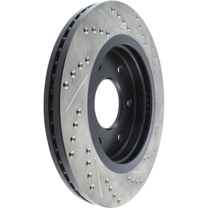 StopTech Sport Drilled/Slotted Brake Rotor; Front Right