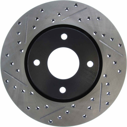 StopTech Sport Drilled/Slotted Brake Rotor; Front Right