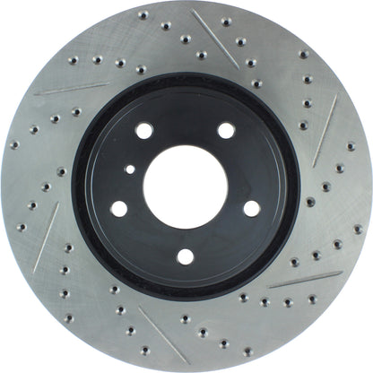 StopTech Sport Drilled/Slotted Brake Rotor; Front Left