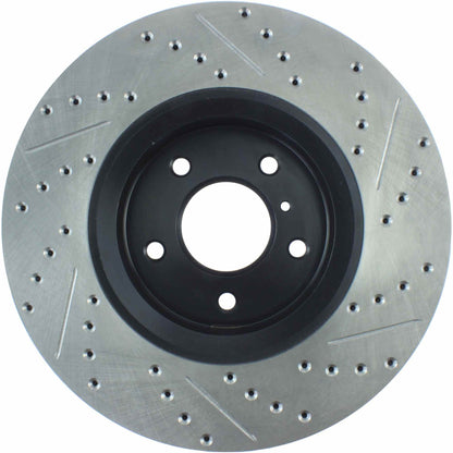 StopTech Sport Drilled/Slotted Brake Rotor; Front Right