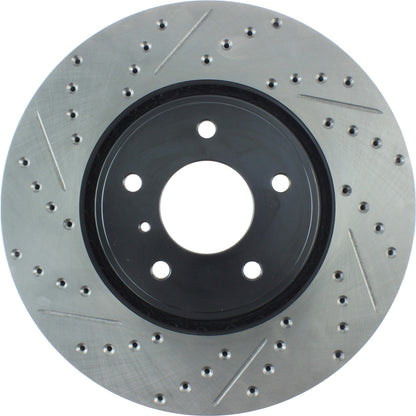 StopTech Sport Drilled/Slotted Brake Rotor; Front Right