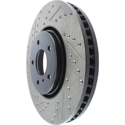 StopTech Sport Drilled/Slotted Brake Rotor; Front Right