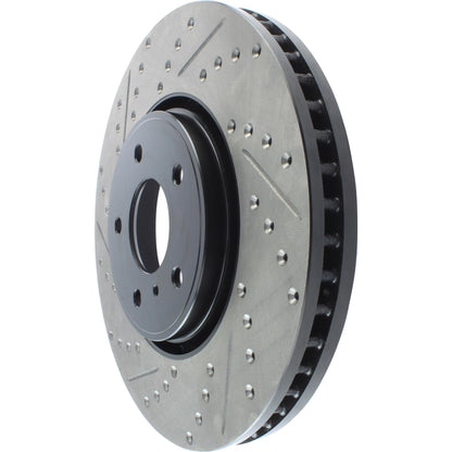 StopTech Sport Drilled/Slotted Brake Rotor; Front Right