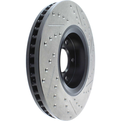 StopTech Sport Drilled/Slotted Brake Rotor; Front Right