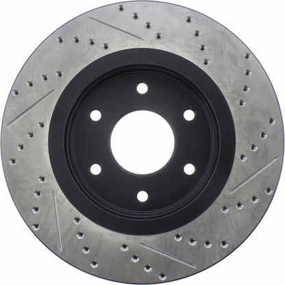 StopTech Sport Drilled/Slotted Brake Rotor; Front Right