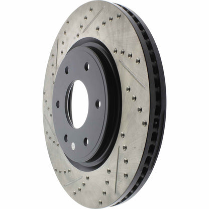 StopTech Sport Drilled/Slotted Brake Rotor; Front Right