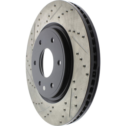 StopTech Sport Drilled/Slotted Brake Rotor; Front Right