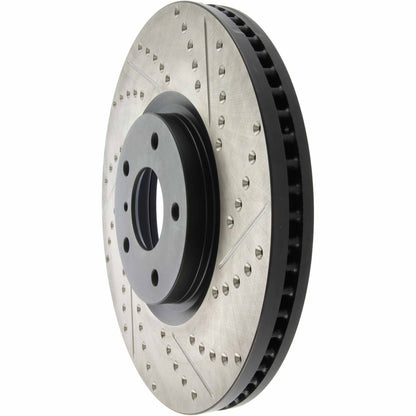 StopTech Sport Drilled/Slotted Brake Rotor; Front Left