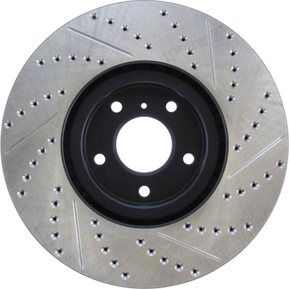 StopTech Sport Drilled/Slotted Brake Rotor; Front Right