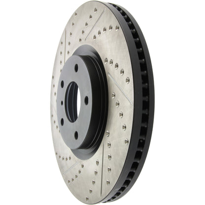 StopTech Sport Drilled/Slotted Brake Rotor; Front Right