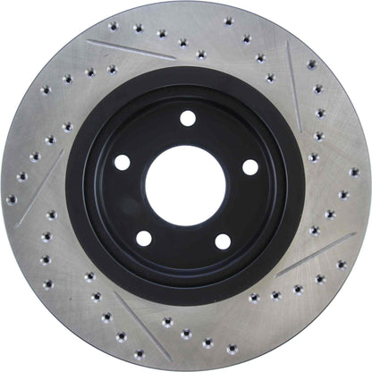 StopTech Sport Drilled/Slotted Brake Rotor; Front Right