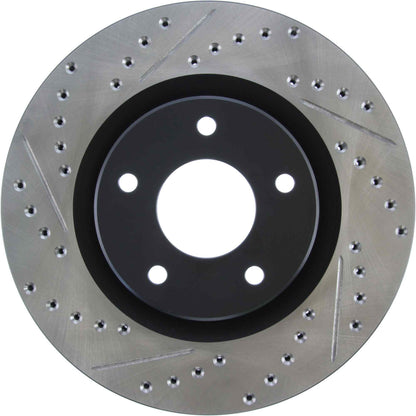 StopTech Sport Drilled/Slotted Brake Rotor; Front Right