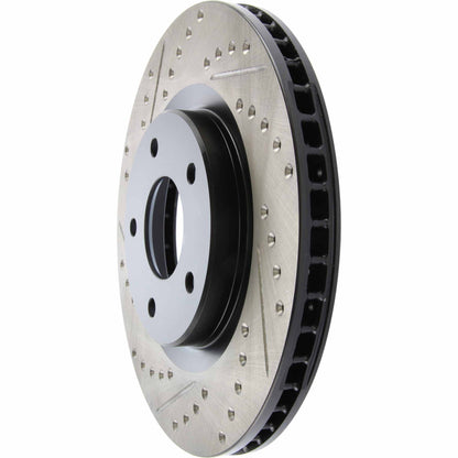 StopTech Sport Drilled/Slotted Brake Rotor; Front Right