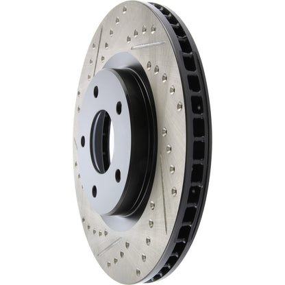 StopTech Sport Drilled/Slotted Brake Rotor; Front Right