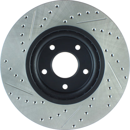 StopTech Sport Drilled/Slotted Brake Rotor; Front Left