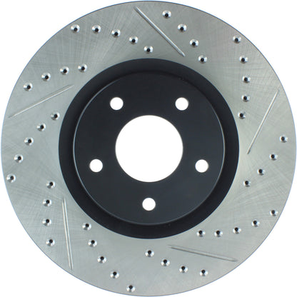 StopTech Sport Drilled/Slotted Brake Rotor; Front Left