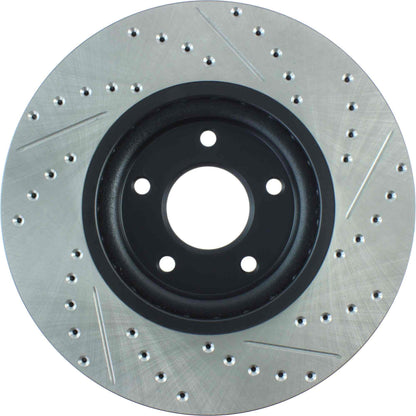 StopTech Sport Drilled/Slotted Brake Rotor; Front Right