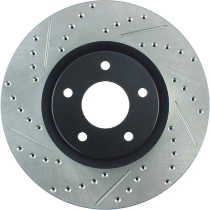StopTech Sport Drilled/Slotted Brake Rotor; Front Right