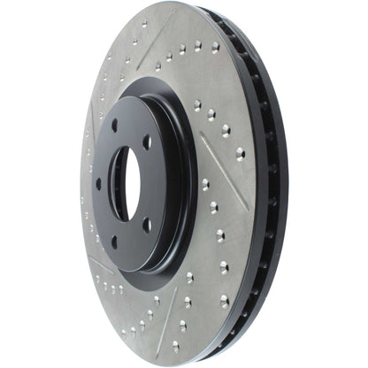 StopTech Sport Drilled/Slotted Brake Rotor; Front Right