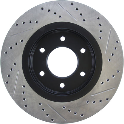 StopTech Sport Drilled/Slotted Brake Rotor; Front Right
