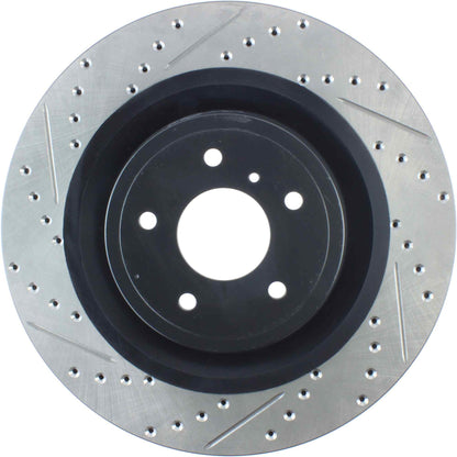 StopTech Sport Drilled/Slotted Brake Rotor; Front Right