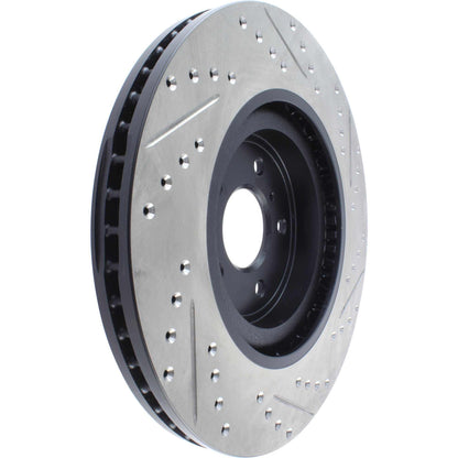 StopTech Sport Drilled/Slotted Brake Rotor; Front Right