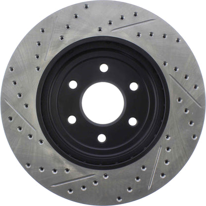 StopTech Sport Drilled/Slotted Brake Rotor; Front Left