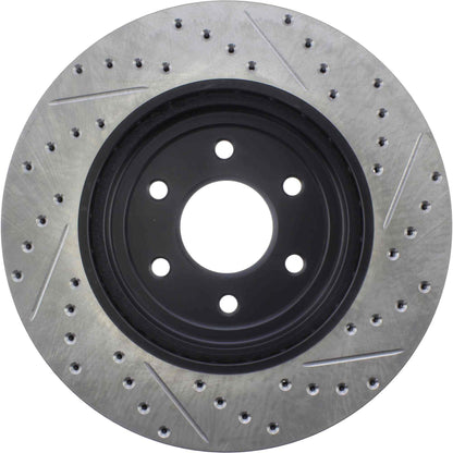 StopTech Sport Drilled/Slotted Brake Rotor; Front Right