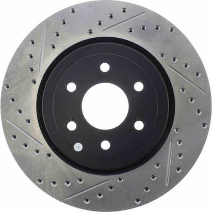 StopTech Sport Drilled/Slotted Brake Rotor; Front Right
