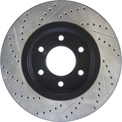 StopTech Sport Drilled/Slotted Brake Rotor; Front Left