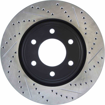 StopTech Sport Drilled/Slotted Brake Rotor; Front Left