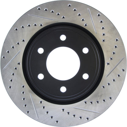StopTech Sport Drilled/Slotted Brake Rotor; Front Left