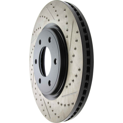 StopTech Sport Drilled/Slotted Brake Rotor; Front Left