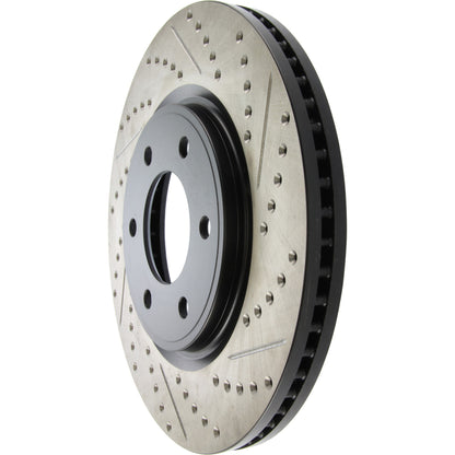StopTech Sport Drilled/Slotted Brake Rotor; Front Left