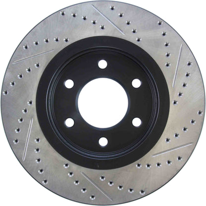 StopTech Sport Drilled/Slotted Brake Rotor; Front Right
