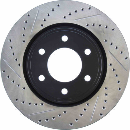 StopTech Sport Drilled/Slotted Brake Rotor; Front Right