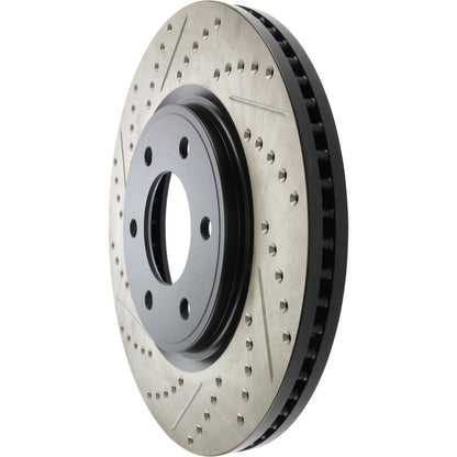 StopTech Sport Drilled/Slotted Brake Rotor; Front Right