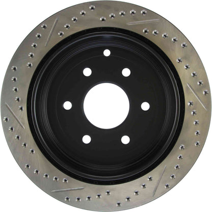 StopTech Sport Drilled/Slotted Brake Rotor; Rear Left