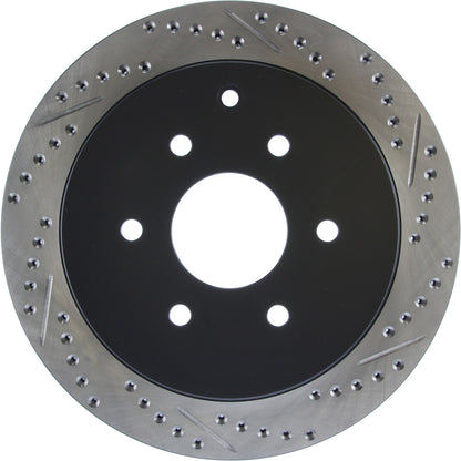 StopTech Sport Drilled/Slotted Brake Rotor; Rear Left