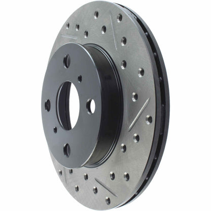 StopTech Sport Drilled/Slotted Brake Rotor; Front Left