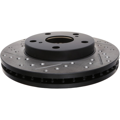 StopTech Sport Drilled/Slotted Brake Rotor; Front Right