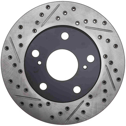 StopTech Sport Drilled/Slotted Brake Rotor; Front Right