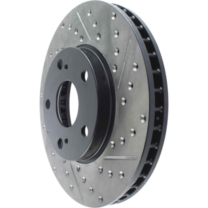StopTech Sport Drilled/Slotted Brake Rotor; Front Left
