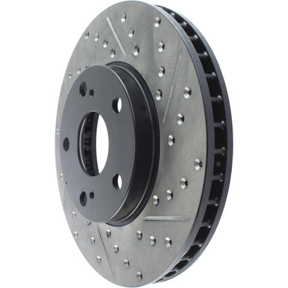 StopTech Sport Drilled/Slotted Brake Rotor; Front Left