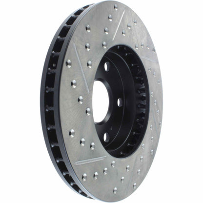 StopTech Sport Drilled/Slotted Brake Rotor; Front Left